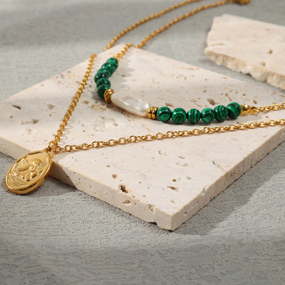 Collana medaglione doppio strato