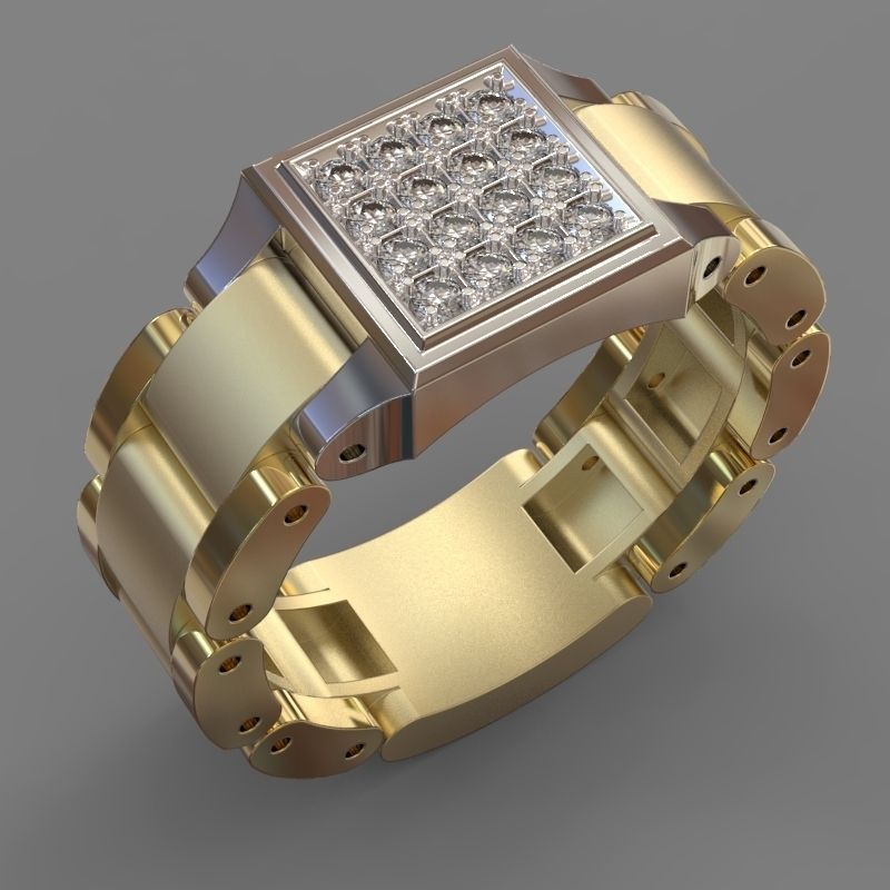 Orologio quadrato oro e argento