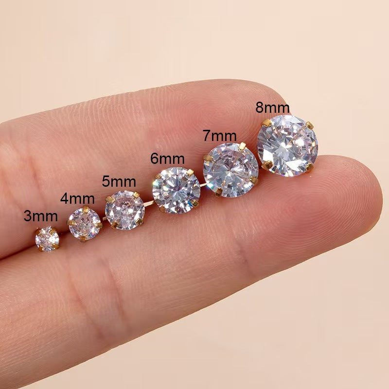 Orecchini piercing titanio con zircone
