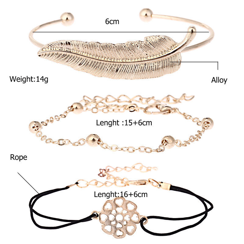 Bracciale intrecciato foglia