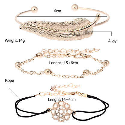 Bracciale intrecciato foglia
