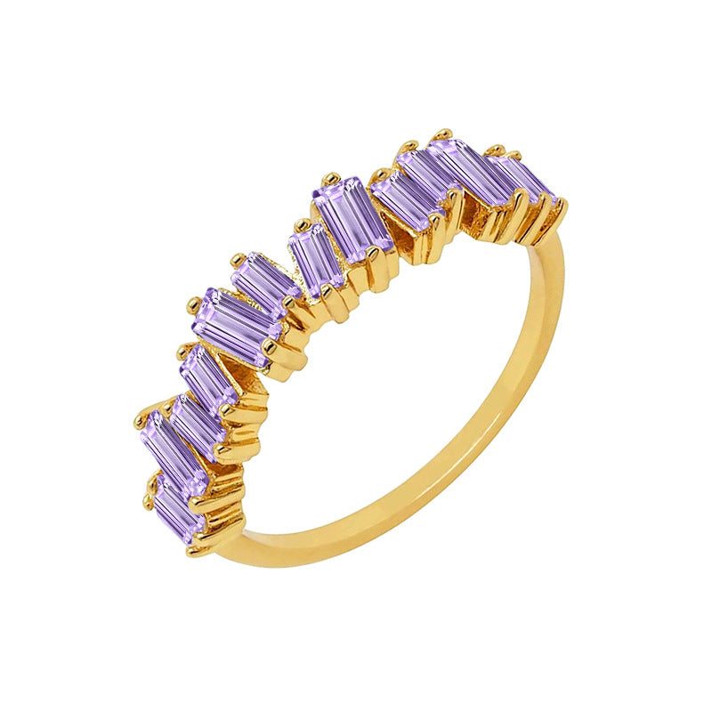 Anello rame con zirconi colorati