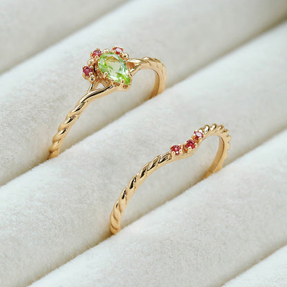Anello olivina retrò