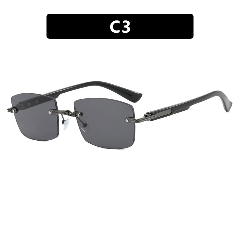 Occhiali rimless quadrati da uomo