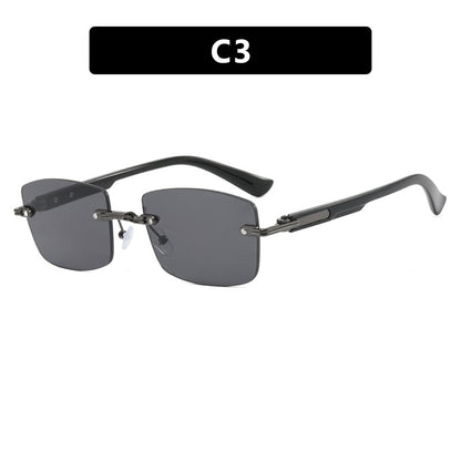 Occhiali rimless quadrati da uomo