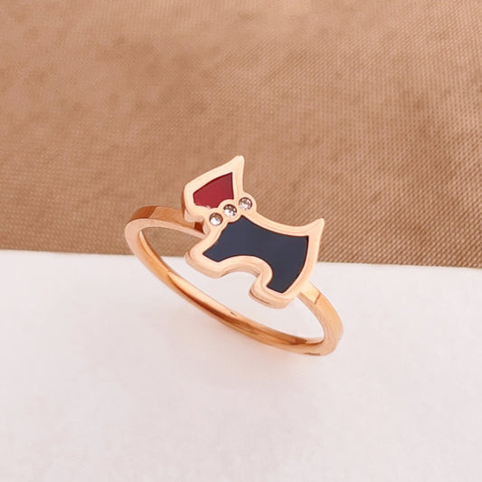 Anello cane in titanio