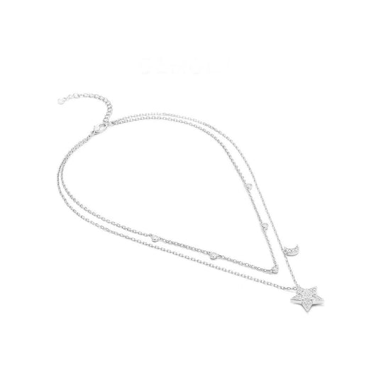 Collana stella e luna con cristalli