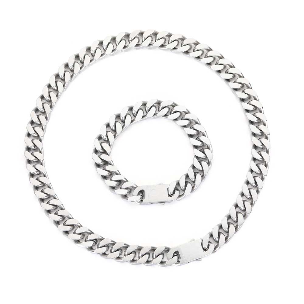 Collana catena cubana quattro lati
