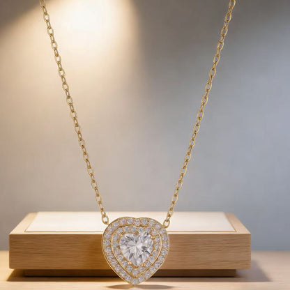 Collana cuore in zircone