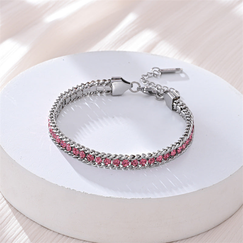 Braccialetto con zirconi e diamanti