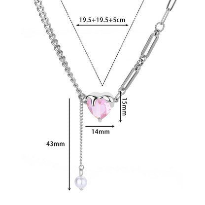 Collana cuore zircone semplice