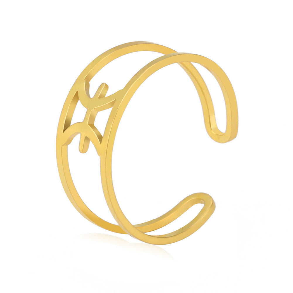 Anello segni zodiacali titanio