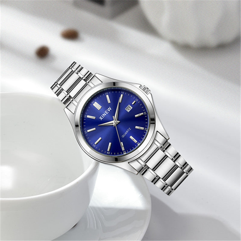 Orologio acciaio con calendario casual
