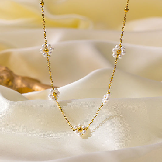 Set collana e braccialetto floreali
