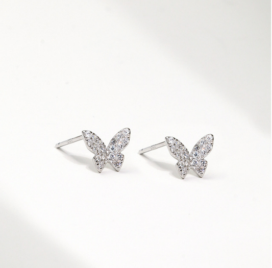 Orecchini farfalla argento 925 zirconia