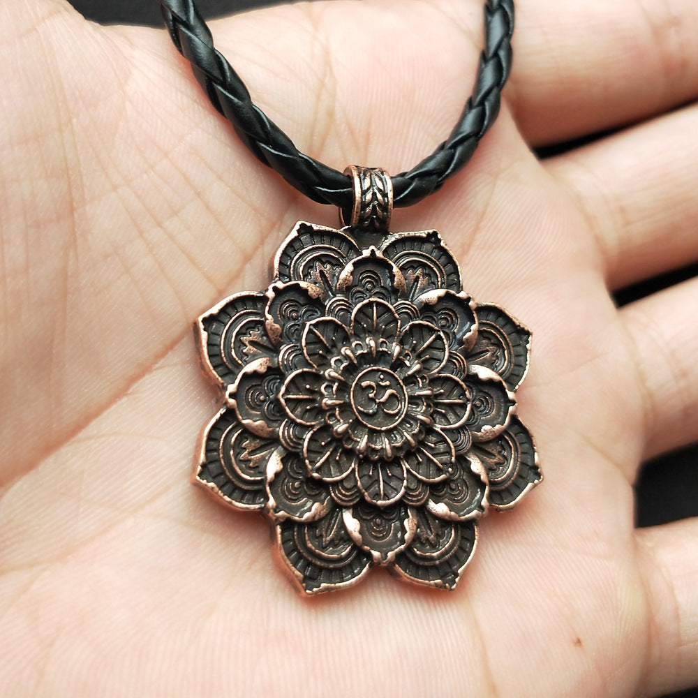 Collana mandala fiore reversibile