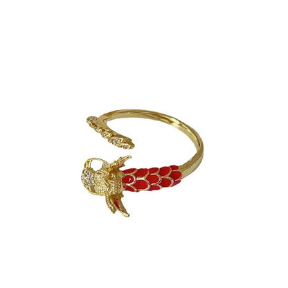 Anello aperto drago zodiaco