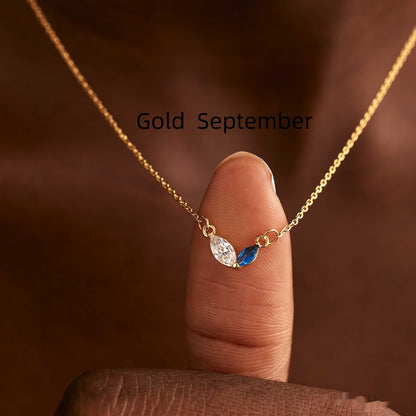 Collana cuore zircone acciaio titanio con pietra natale