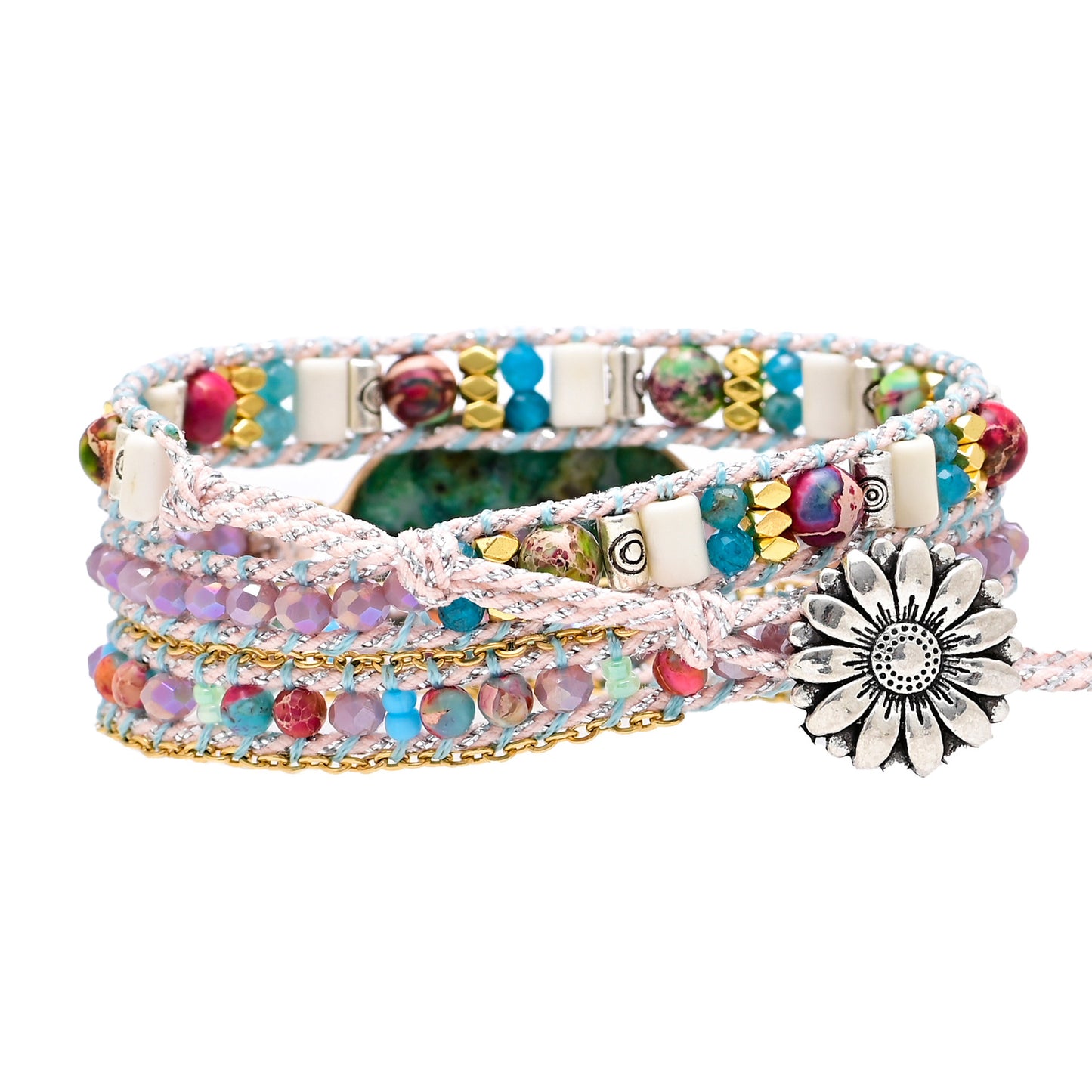 Braccialetto perline colorblock