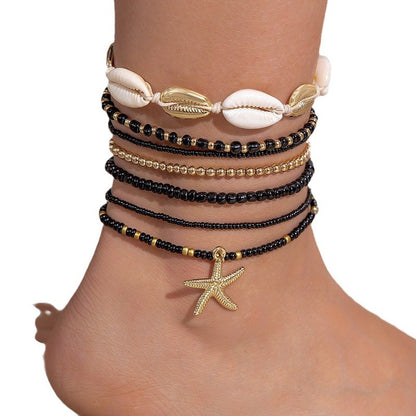 Cavigliera con perline stile boho