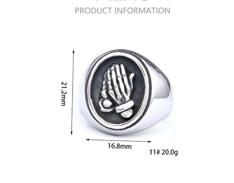 Anello mani in preghiera