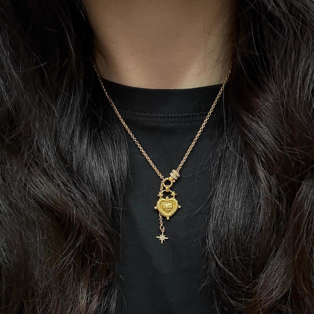 Collana cuore vintage nappa