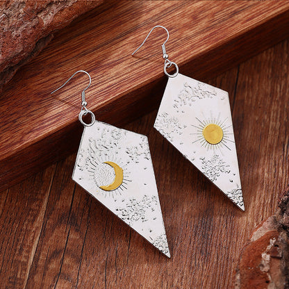 Orecchini sole e luna pendenti