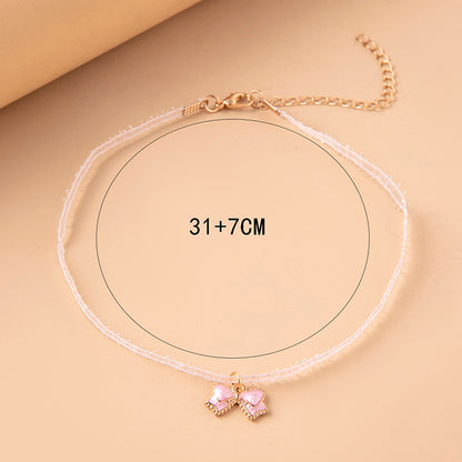 Collana Choker Charm Cuore Perla