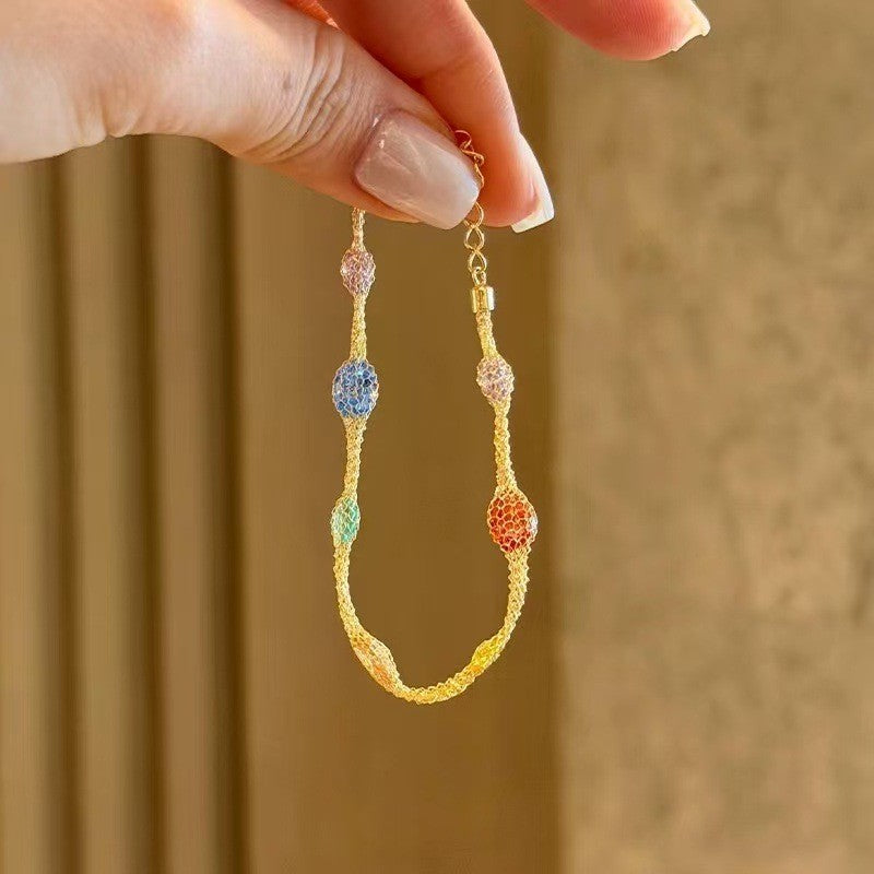 Bracciale pietre colorate intarsiato