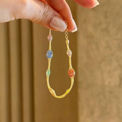 Bracciale pietre colorate intarsiato