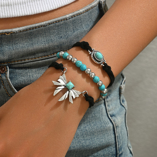 Set bracciali farfalla turchese