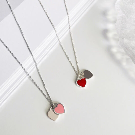 Collana cuore doppio smalto