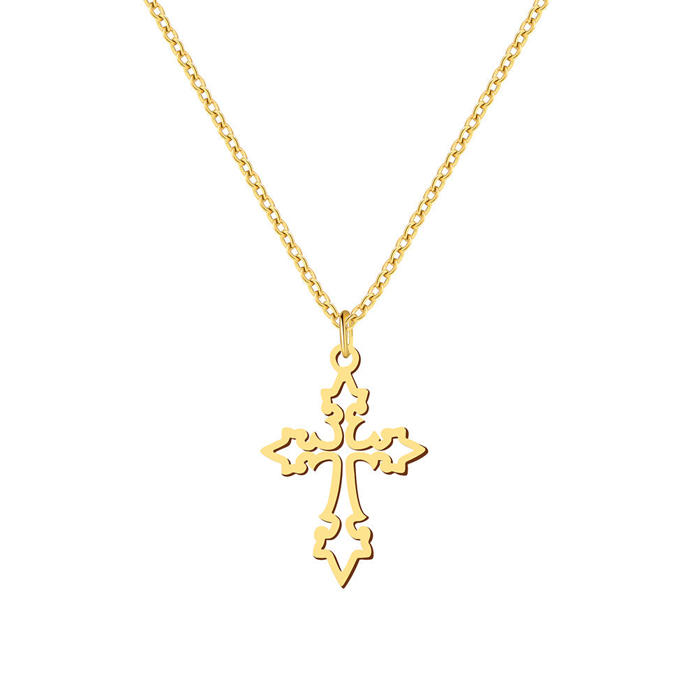 Collana croce gotica retrò