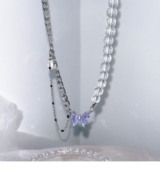 Collana farfalla viola