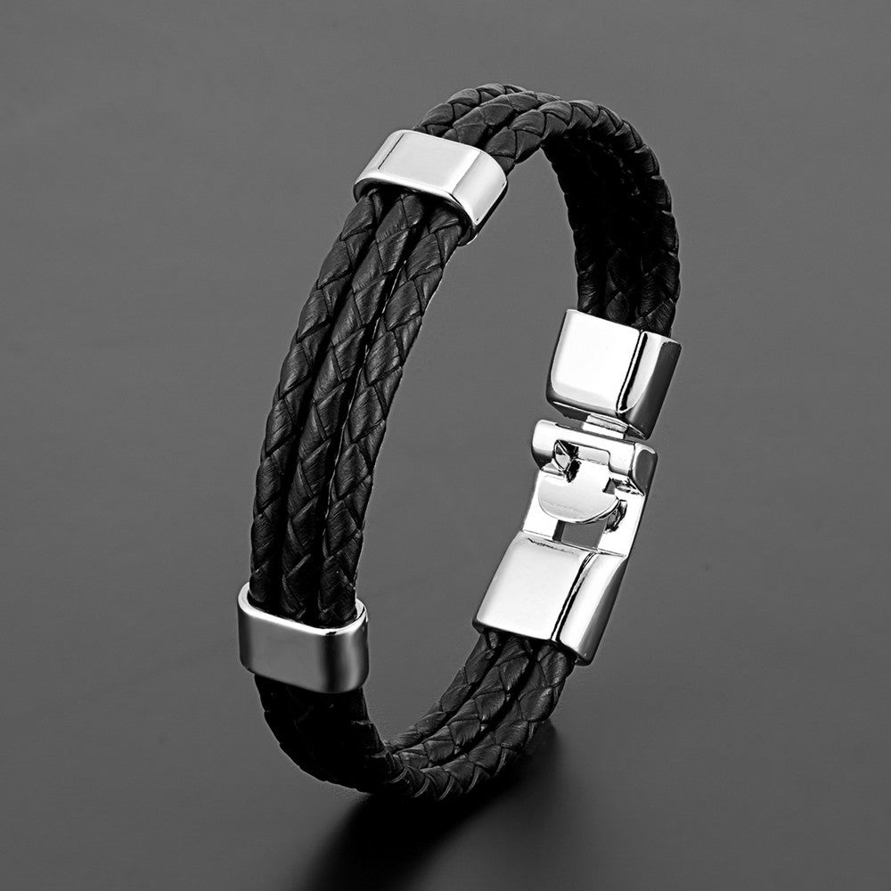 Bracciale pelle intrecciata