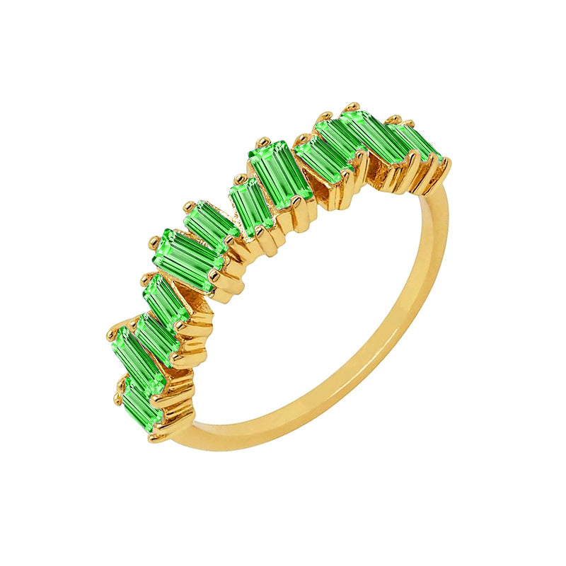 Anello rame con zirconi colorati