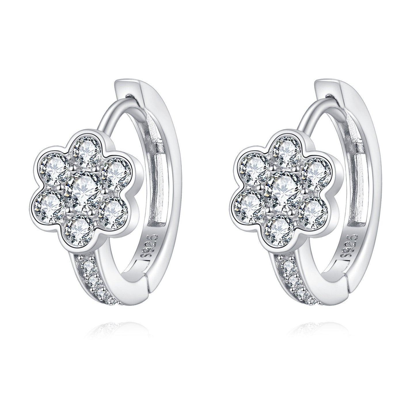 Orecchini fiore moissanite