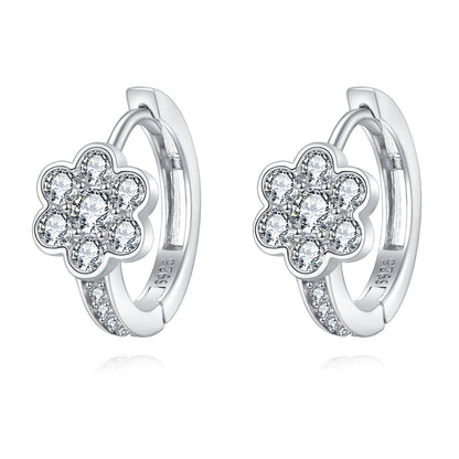 Orecchini fiore moissanite