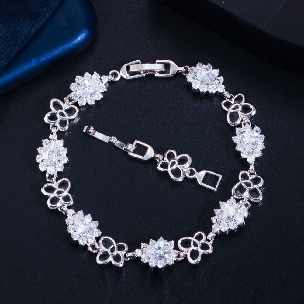 Bracciale placcato oro 18K con zirconi