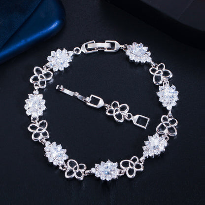 Bracciale placcato oro 18K con zirconi