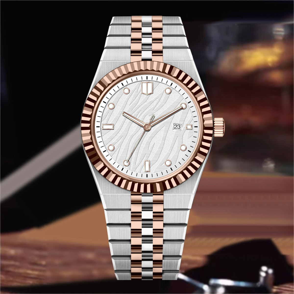 Orologio con cinturino in acciaio d'affari di lusso