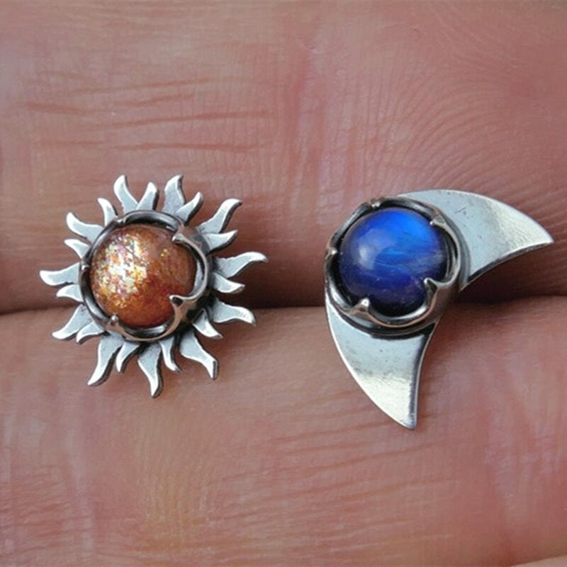 Orecchini sole e luna vintage