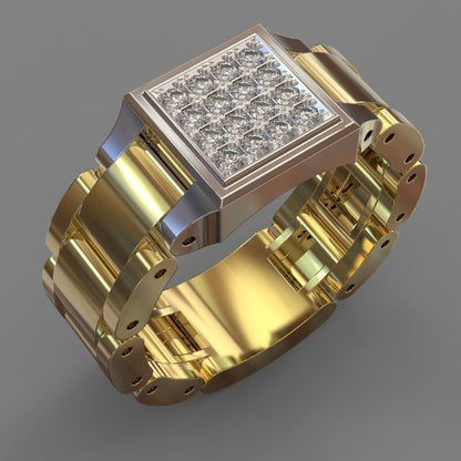 Orologio quadrato oro e argento