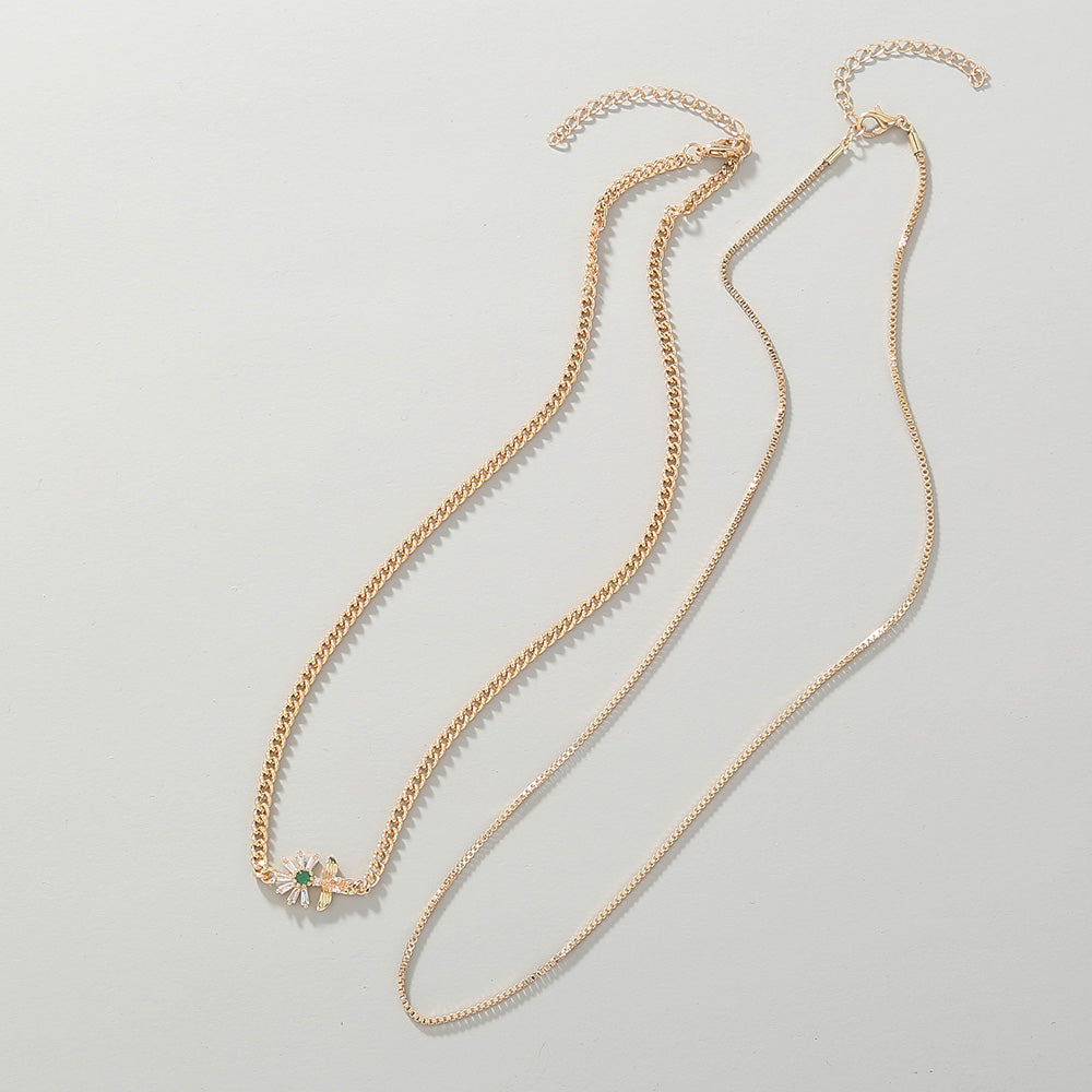Collana farfalla fiore multistrato