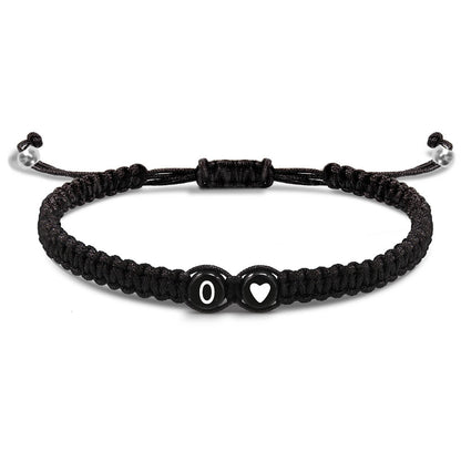 Bracciale intrecciato cuore e lettere