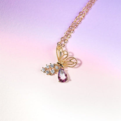 Collana farfalla zircone traforata