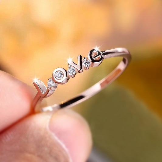 Anello zirconi amore