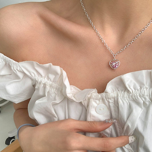 Braccialetto cuore traforato di strass
