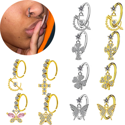Piercing setto farfalla zirconi