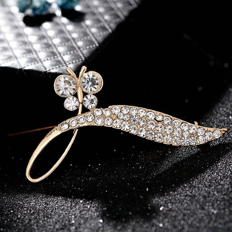 Spilla perla strass